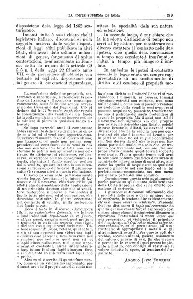 La Corte suprema di Roma raccolta periodica delle sentenze della Corte di cassazione di Roma