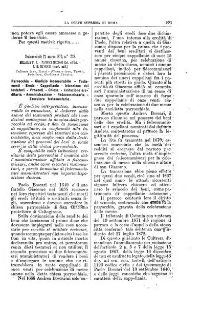 La Corte suprema di Roma raccolta periodica delle sentenze della Corte di cassazione di Roma