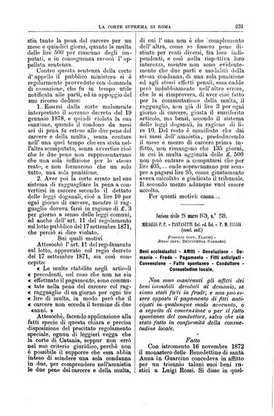 La Corte suprema di Roma raccolta periodica delle sentenze della Corte di cassazione di Roma