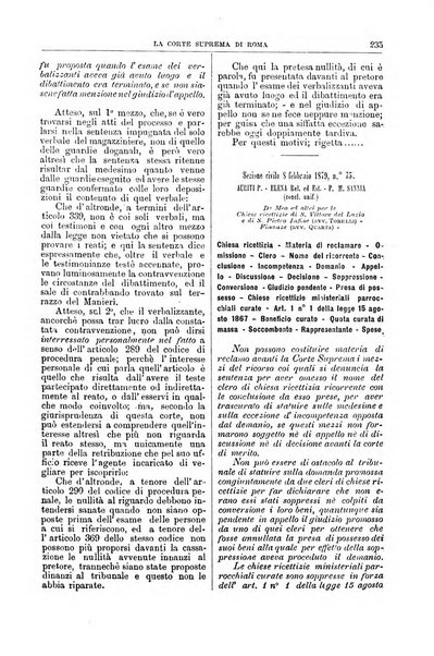 La Corte suprema di Roma raccolta periodica delle sentenze della Corte di cassazione di Roma