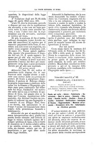 La Corte suprema di Roma raccolta periodica delle sentenze della Corte di cassazione di Roma