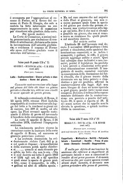 La Corte suprema di Roma raccolta periodica delle sentenze della Corte di cassazione di Roma