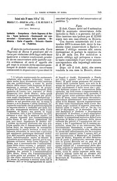 La Corte suprema di Roma raccolta periodica delle sentenze della Corte di cassazione di Roma