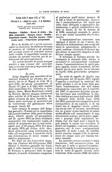 La Corte suprema di Roma raccolta periodica delle sentenze della Corte di cassazione di Roma