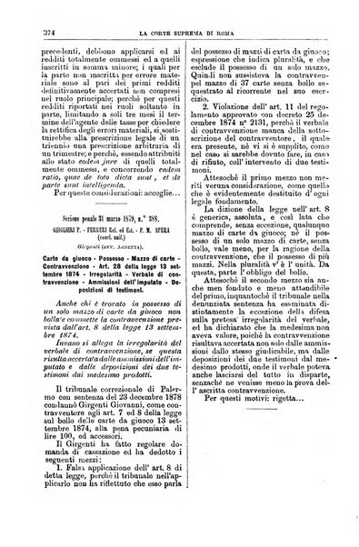 La Corte suprema di Roma raccolta periodica delle sentenze della Corte di cassazione di Roma