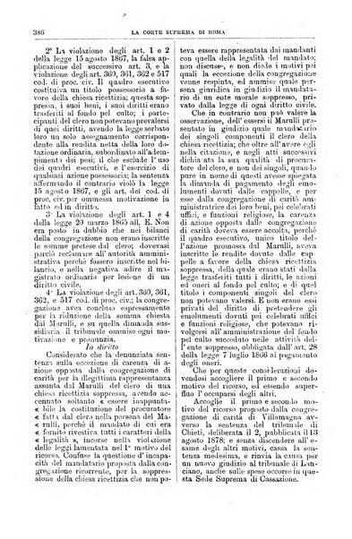 La Corte suprema di Roma raccolta periodica delle sentenze della Corte di cassazione di Roma