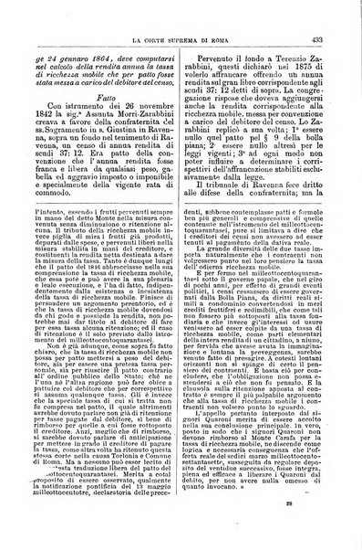 La Corte suprema di Roma raccolta periodica delle sentenze della Corte di cassazione di Roma