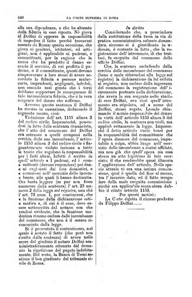 La Corte suprema di Roma raccolta periodica delle sentenze della Corte di cassazione di Roma