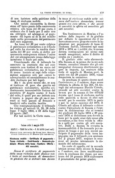 La Corte suprema di Roma raccolta periodica delle sentenze della Corte di cassazione di Roma