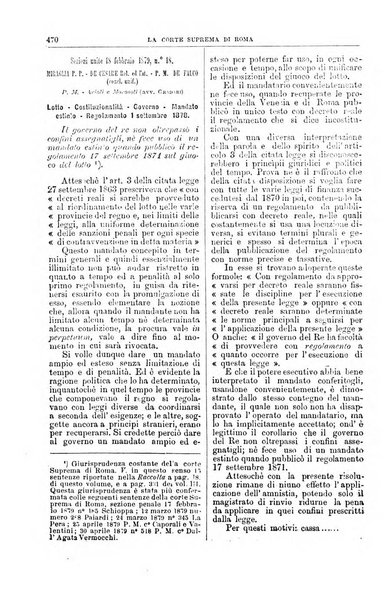 La Corte suprema di Roma raccolta periodica delle sentenze della Corte di cassazione di Roma