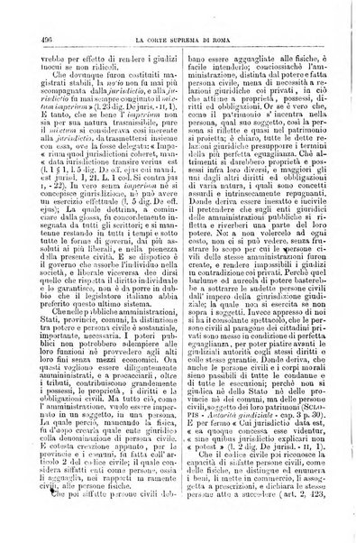 La Corte suprema di Roma raccolta periodica delle sentenze della Corte di cassazione di Roma