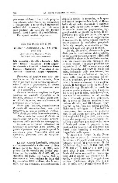 La Corte suprema di Roma raccolta periodica delle sentenze della Corte di cassazione di Roma