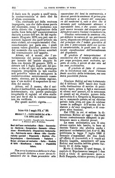 La Corte suprema di Roma raccolta periodica delle sentenze della Corte di cassazione di Roma