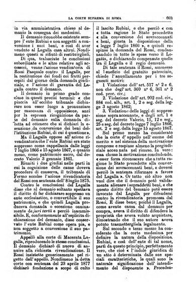 La Corte suprema di Roma raccolta periodica delle sentenze della Corte di cassazione di Roma