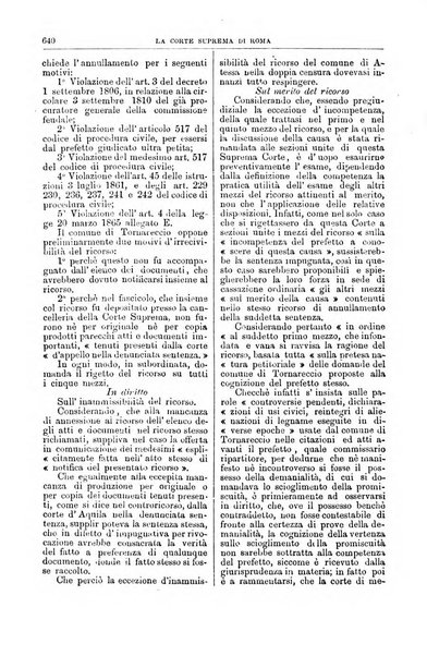 La Corte suprema di Roma raccolta periodica delle sentenze della Corte di cassazione di Roma