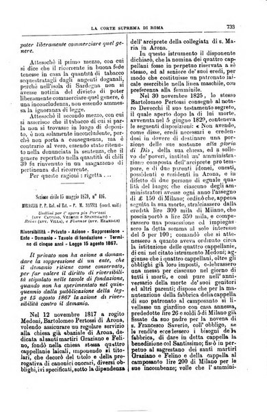 La Corte suprema di Roma raccolta periodica delle sentenze della Corte di cassazione di Roma