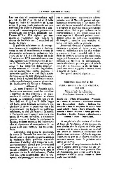 La Corte suprema di Roma raccolta periodica delle sentenze della Corte di cassazione di Roma