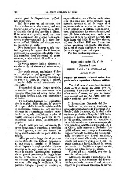 La Corte suprema di Roma raccolta periodica delle sentenze della Corte di cassazione di Roma