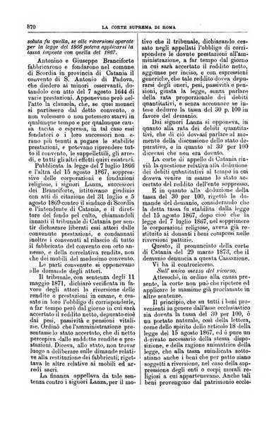 La Corte suprema di Roma raccolta periodica delle sentenze della Corte di cassazione di Roma