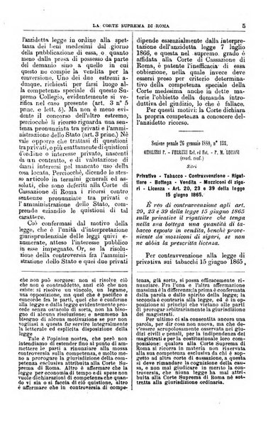 La Corte suprema di Roma raccolta periodica delle sentenze della Corte di cassazione di Roma