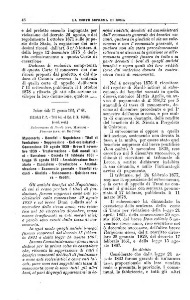 La Corte suprema di Roma raccolta periodica delle sentenze della Corte di cassazione di Roma