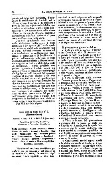 La Corte suprema di Roma raccolta periodica delle sentenze della Corte di cassazione di Roma