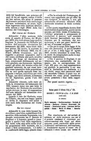 La Corte suprema di Roma raccolta periodica delle sentenze della Corte di cassazione di Roma