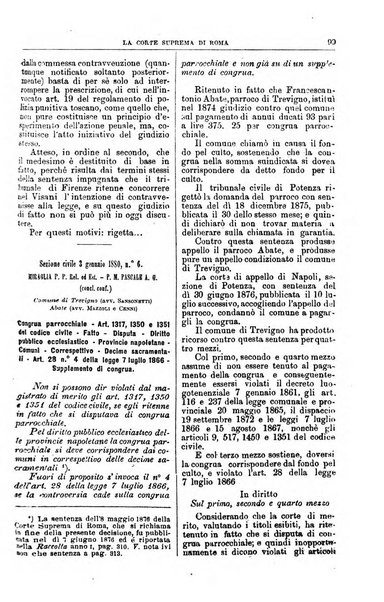 La Corte suprema di Roma raccolta periodica delle sentenze della Corte di cassazione di Roma