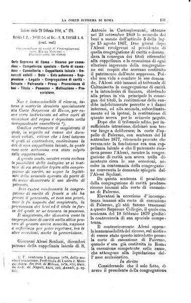 La Corte suprema di Roma raccolta periodica delle sentenze della Corte di cassazione di Roma