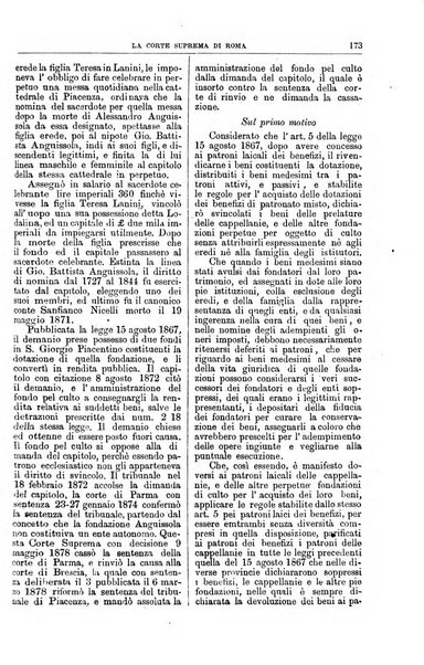 La Corte suprema di Roma raccolta periodica delle sentenze della Corte di cassazione di Roma