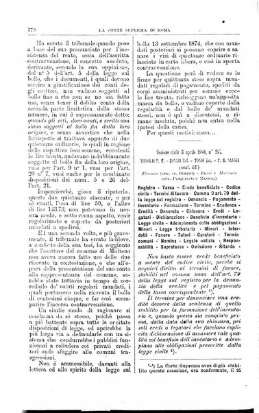 La Corte suprema di Roma raccolta periodica delle sentenze della Corte di cassazione di Roma