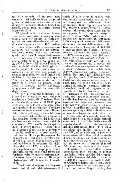 La Corte suprema di Roma raccolta periodica delle sentenze della Corte di cassazione di Roma