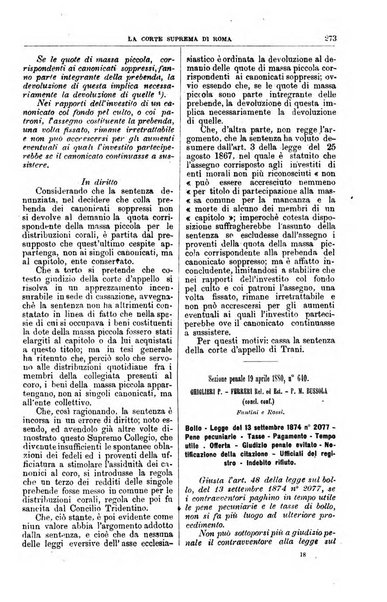 La Corte suprema di Roma raccolta periodica delle sentenze della Corte di cassazione di Roma