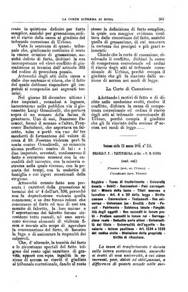 La Corte suprema di Roma raccolta periodica delle sentenze della Corte di cassazione di Roma