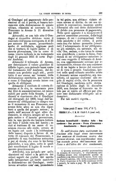 La Corte suprema di Roma raccolta periodica delle sentenze della Corte di cassazione di Roma