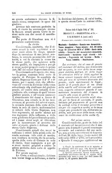 La Corte suprema di Roma raccolta periodica delle sentenze della Corte di cassazione di Roma