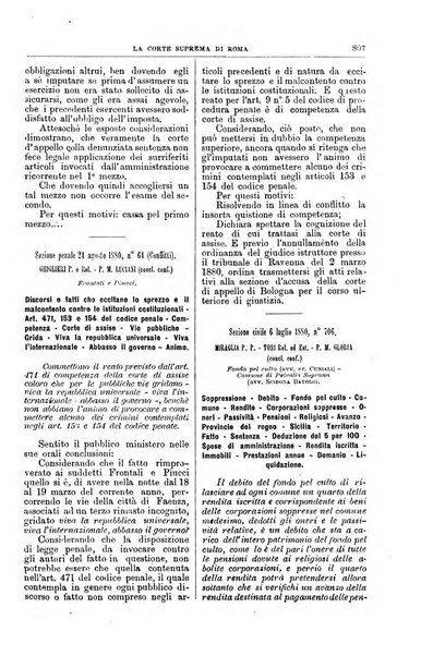 La Corte suprema di Roma raccolta periodica delle sentenze della Corte di cassazione di Roma