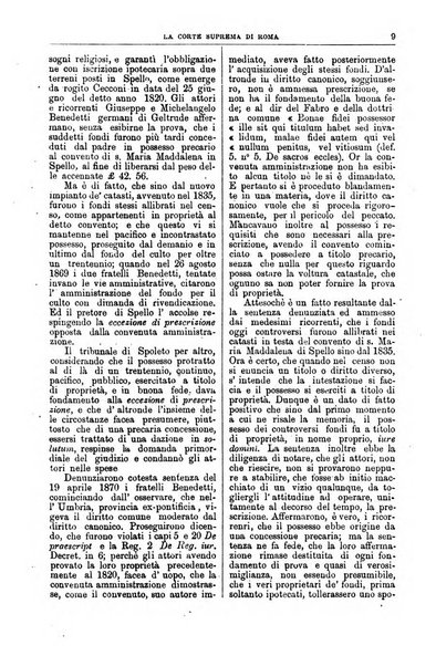 La Corte suprema di Roma raccolta periodica delle sentenze della Corte di cassazione di Roma