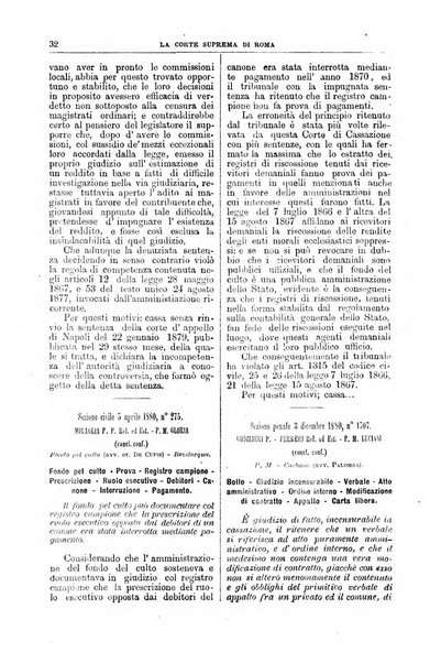 La Corte suprema di Roma raccolta periodica delle sentenze della Corte di cassazione di Roma