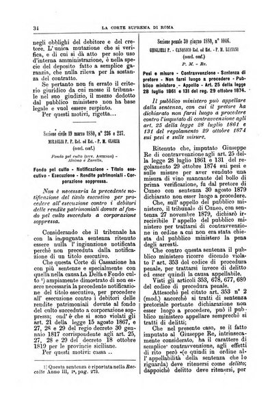 La Corte suprema di Roma raccolta periodica delle sentenze della Corte di cassazione di Roma