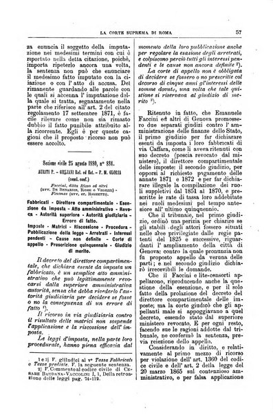 La Corte suprema di Roma raccolta periodica delle sentenze della Corte di cassazione di Roma