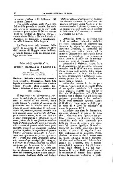 La Corte suprema di Roma raccolta periodica delle sentenze della Corte di cassazione di Roma