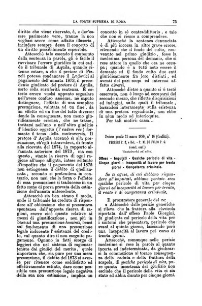 La Corte suprema di Roma raccolta periodica delle sentenze della Corte di cassazione di Roma