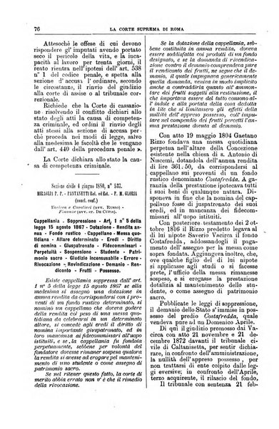 La Corte suprema di Roma raccolta periodica delle sentenze della Corte di cassazione di Roma