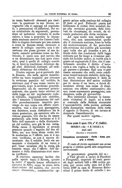 La Corte suprema di Roma raccolta periodica delle sentenze della Corte di cassazione di Roma