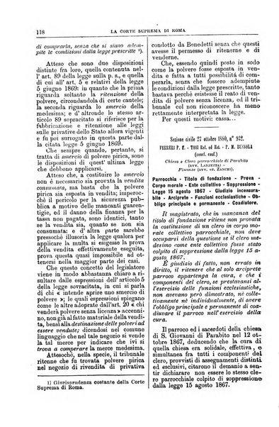 La Corte suprema di Roma raccolta periodica delle sentenze della Corte di cassazione di Roma