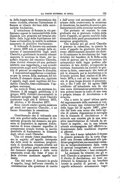 La Corte suprema di Roma raccolta periodica delle sentenze della Corte di cassazione di Roma