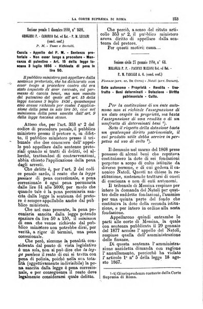 La Corte suprema di Roma raccolta periodica delle sentenze della Corte di cassazione di Roma