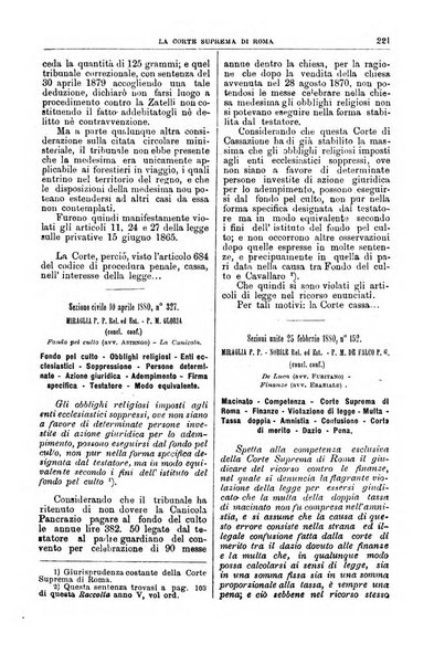 La Corte suprema di Roma raccolta periodica delle sentenze della Corte di cassazione di Roma