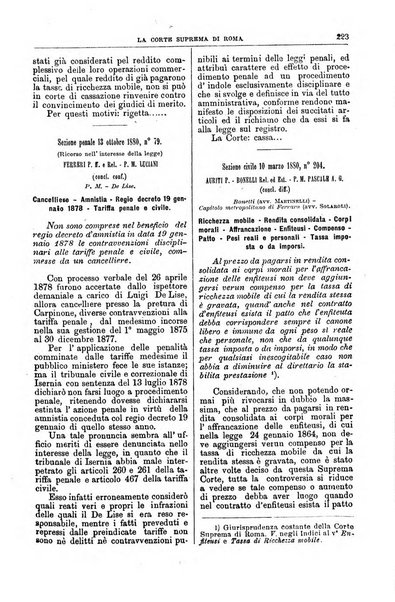 La Corte suprema di Roma raccolta periodica delle sentenze della Corte di cassazione di Roma